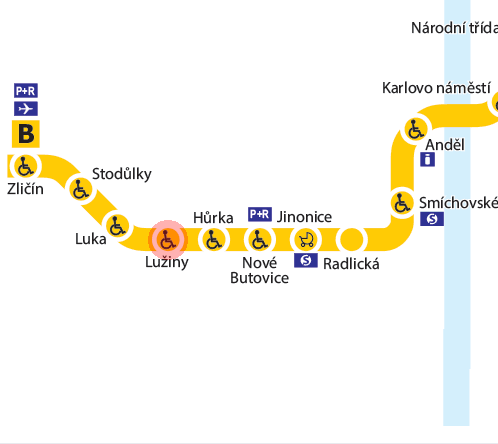 Luziny station map