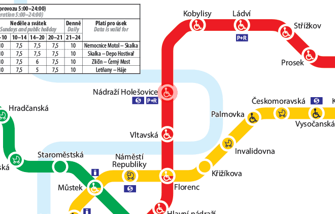Nadrazi Holesovice station map