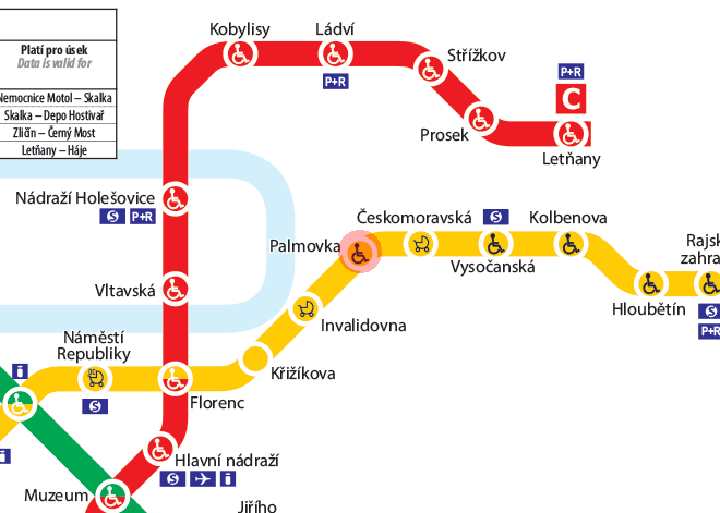 Palmovka station map