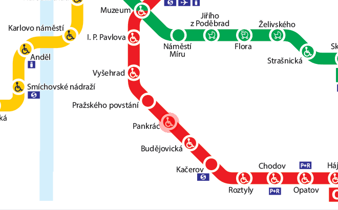 Pankrac station map
