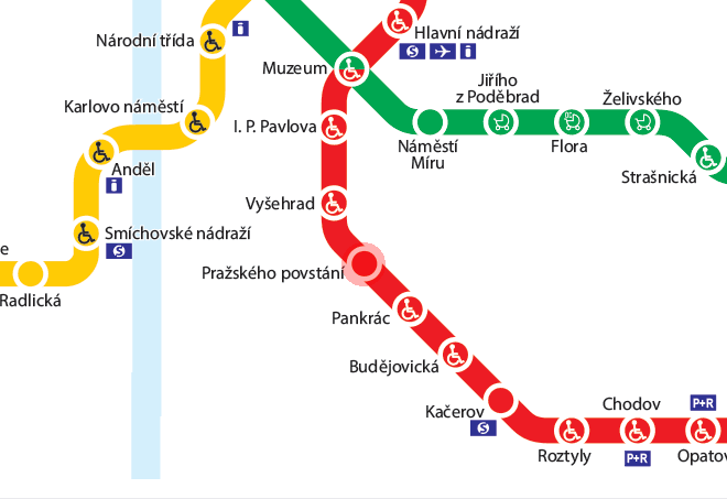 Prazskeho povstani station map