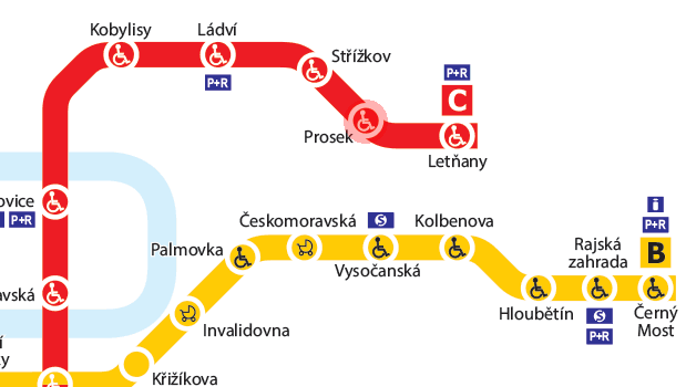 Prosek station map