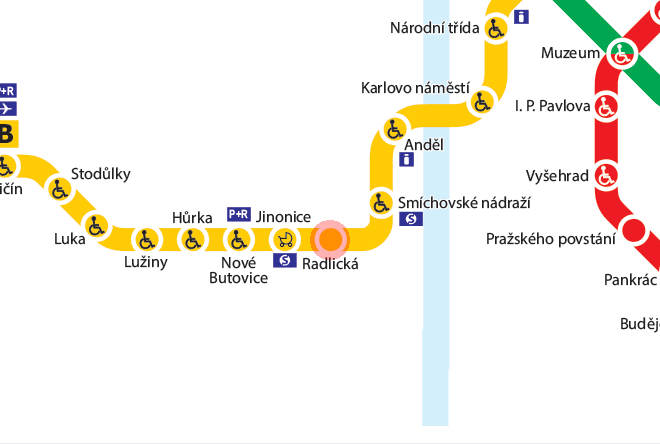 Radlicka station map