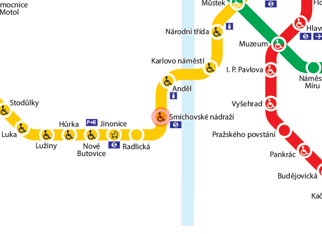 Smichovske nadrazi station map