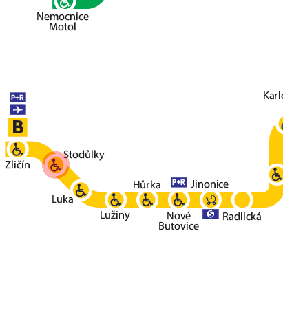 Stodulky station map