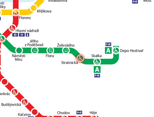 Strasnicka station map