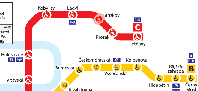 Strizkov station map