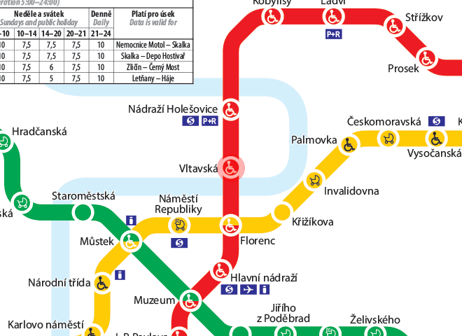 Vltavska station map