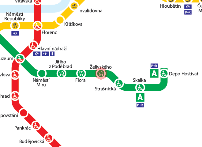 Zelivskeho station map