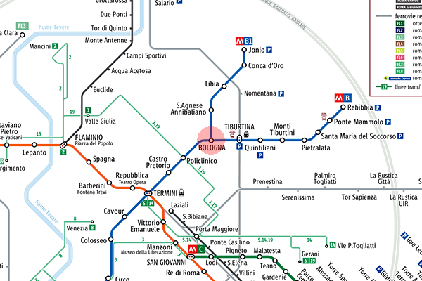 Bologna station map