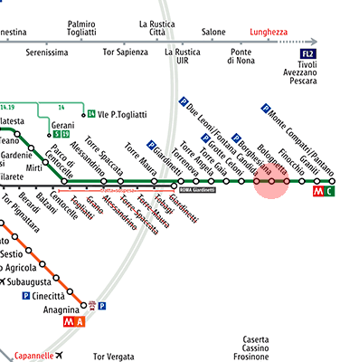 Borghesiana station map