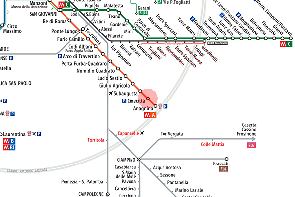Cinnecita station map