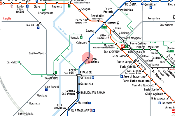 Circo Massimo station map