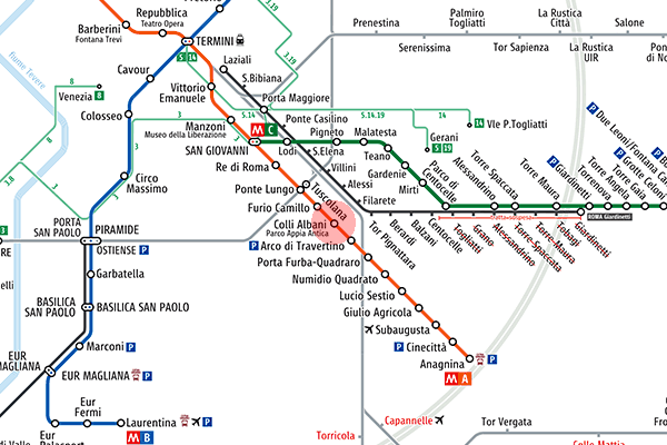 Colli Albani station map