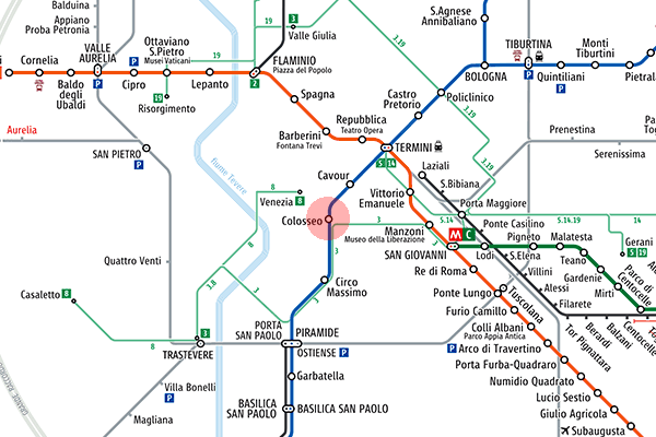 Colosseo station map