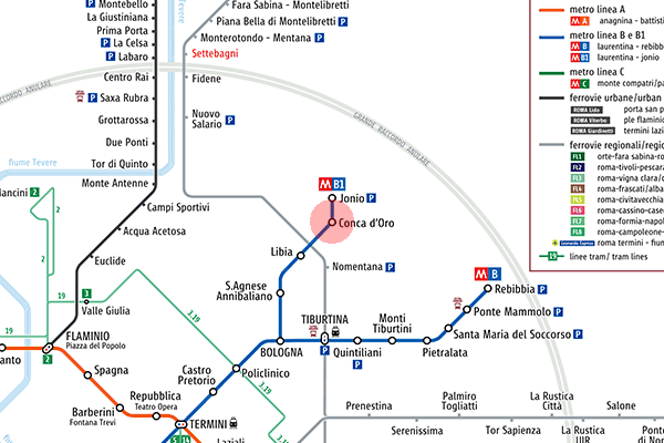 Conca d'Oro station map