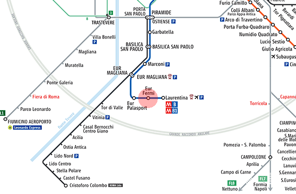 Eur Fermi station map