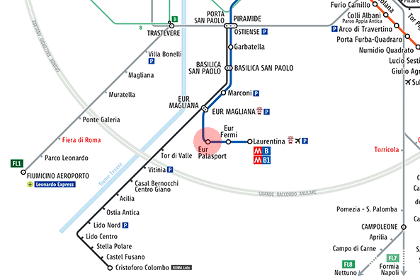 Eur Palasport station map