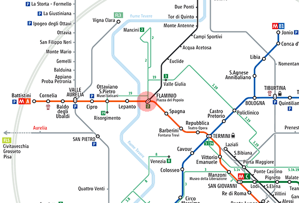 Flaminio station map