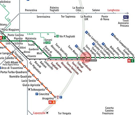 Giardinetti station map