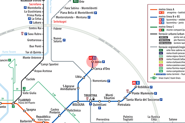 Jonio station map