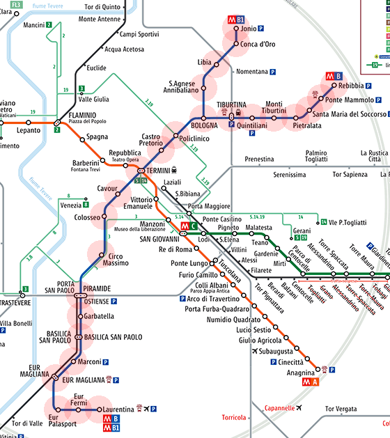 Rome metro Linea B map