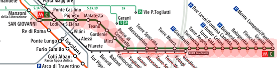 Rome metro Linea C map