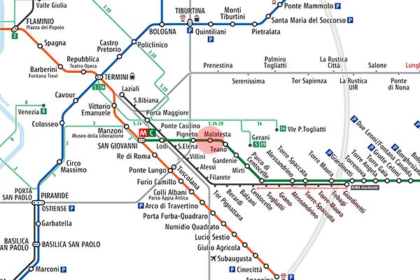 Malatesta station map