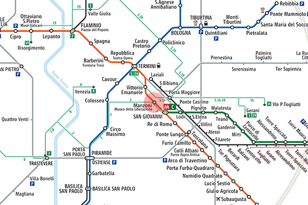Manzoni station map