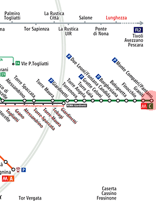 Monte Compatri-Pantano station map