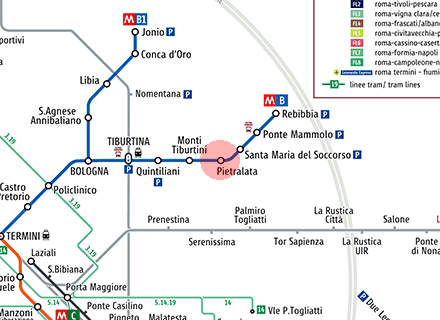 Pietralata station map