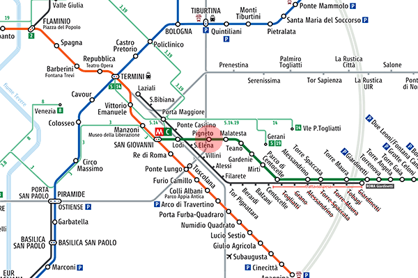 Pigneto station map