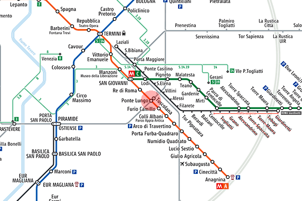 Ponte Lungo station map