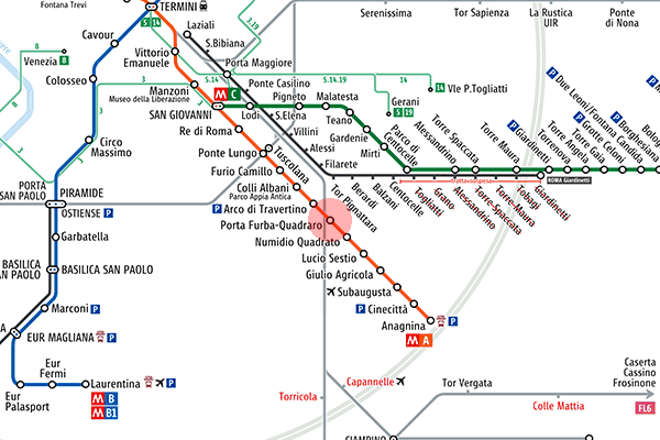 Porto Furba station map