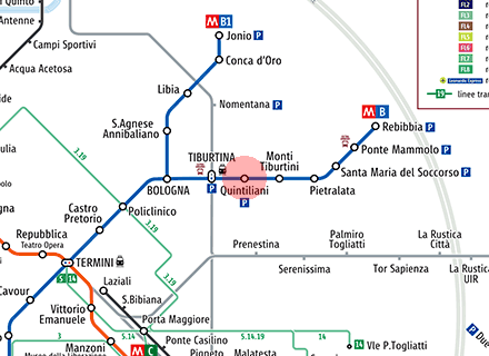 Quintiliani station map