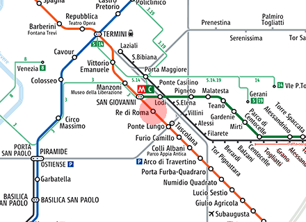 Re di Roma station map