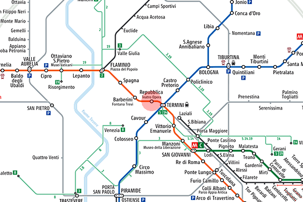 Repubblica station map