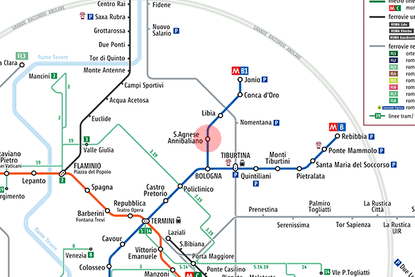 S. Agnese - Annibaliano station map