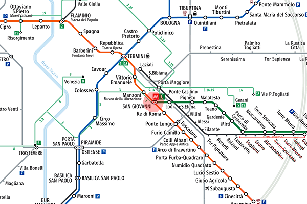 San Giovanni station map