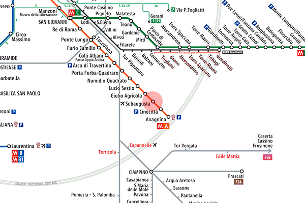 Subaugusta station map