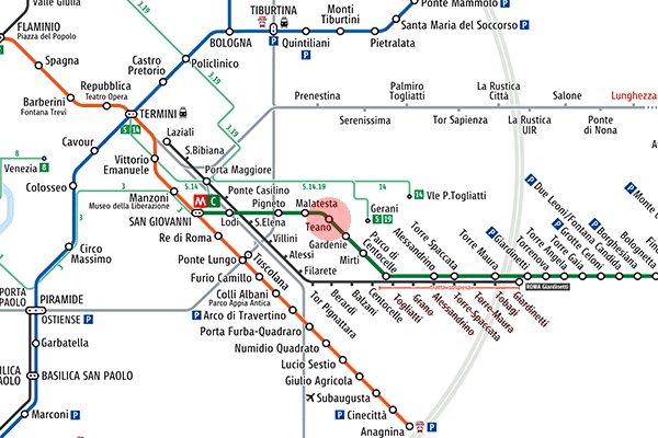 Teano station map
