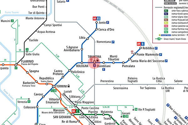 Tiburtina station map