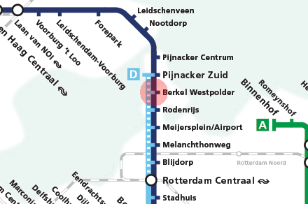 Berkel Westpolder station map