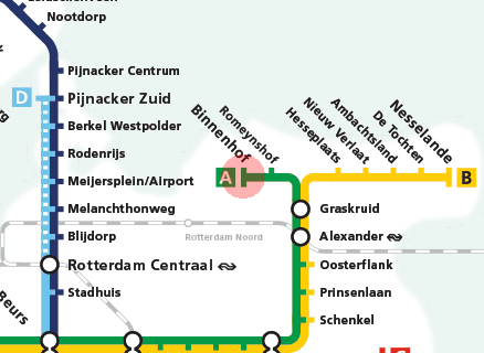 Binnenhof station map