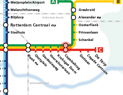 Capelsebrug station map