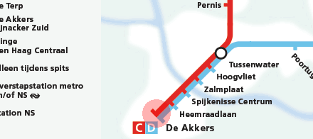 De Akkers station map