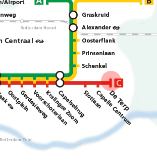 De Terp station map