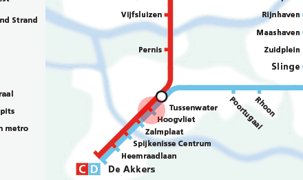 Hoogvliet station map