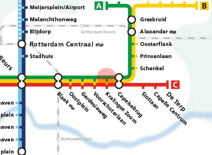 Kralingse Zoom station map