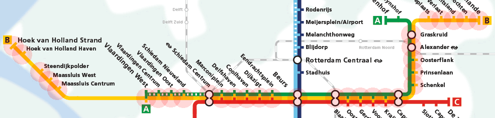 Rotterdam Metro Line B map